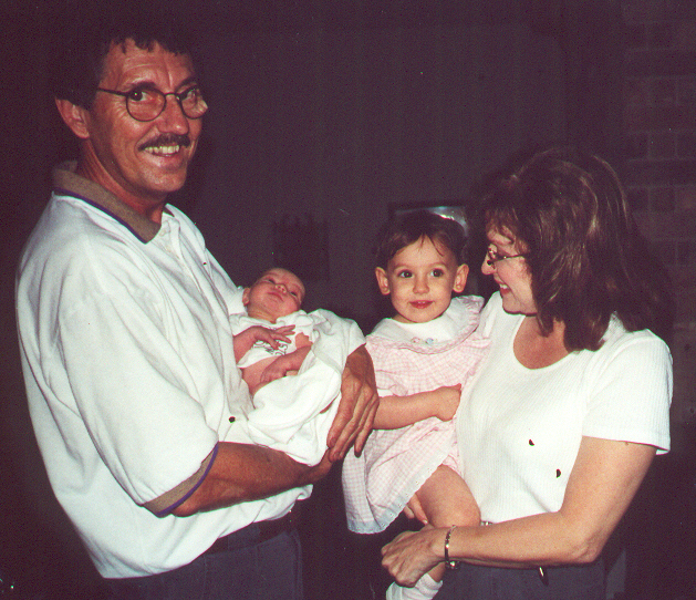 Grandpa Dale, Cousin Nathan, Samantha, & Grandma Jolene (1999)