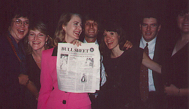 Joe, Leah, & friends with Fox News Anchor Fran Fawcett at some entertainment for Houston Mayor Bob Lanier (1996)