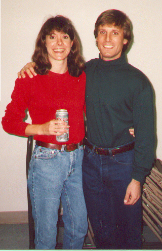 Leah & Joe sharing some cerveza at Leah's Occupational Therapy Party (1996)