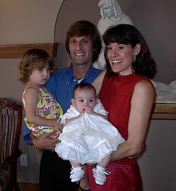 Samantha, Joe, Leah, & Jessica at Jessica's baptism (August 12, 2000)