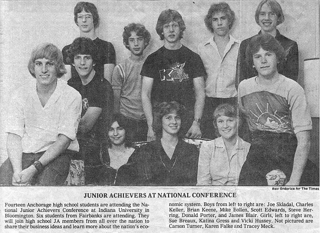 Joe pictured with fellow Junior Achievers attending the National Junior Achievers Conference at Indiana University in Bloomington, Indiana (1982)