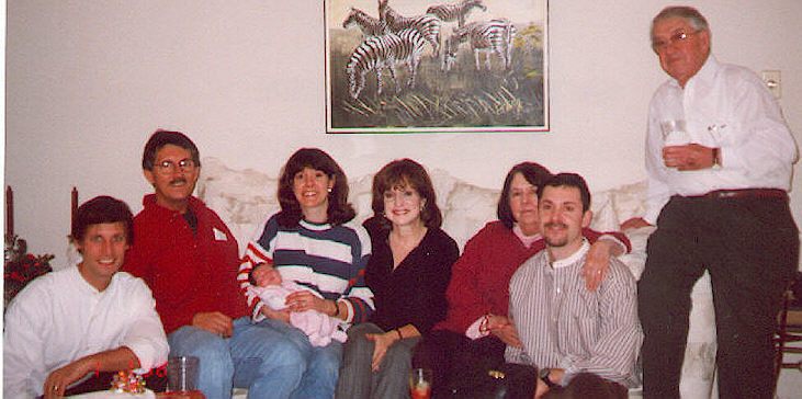 Joe, Grandpa, Leah w/Samantha, Grandma, Great Grandma, Uncle Dale, & Great Grandpa (New Year's Day '98)